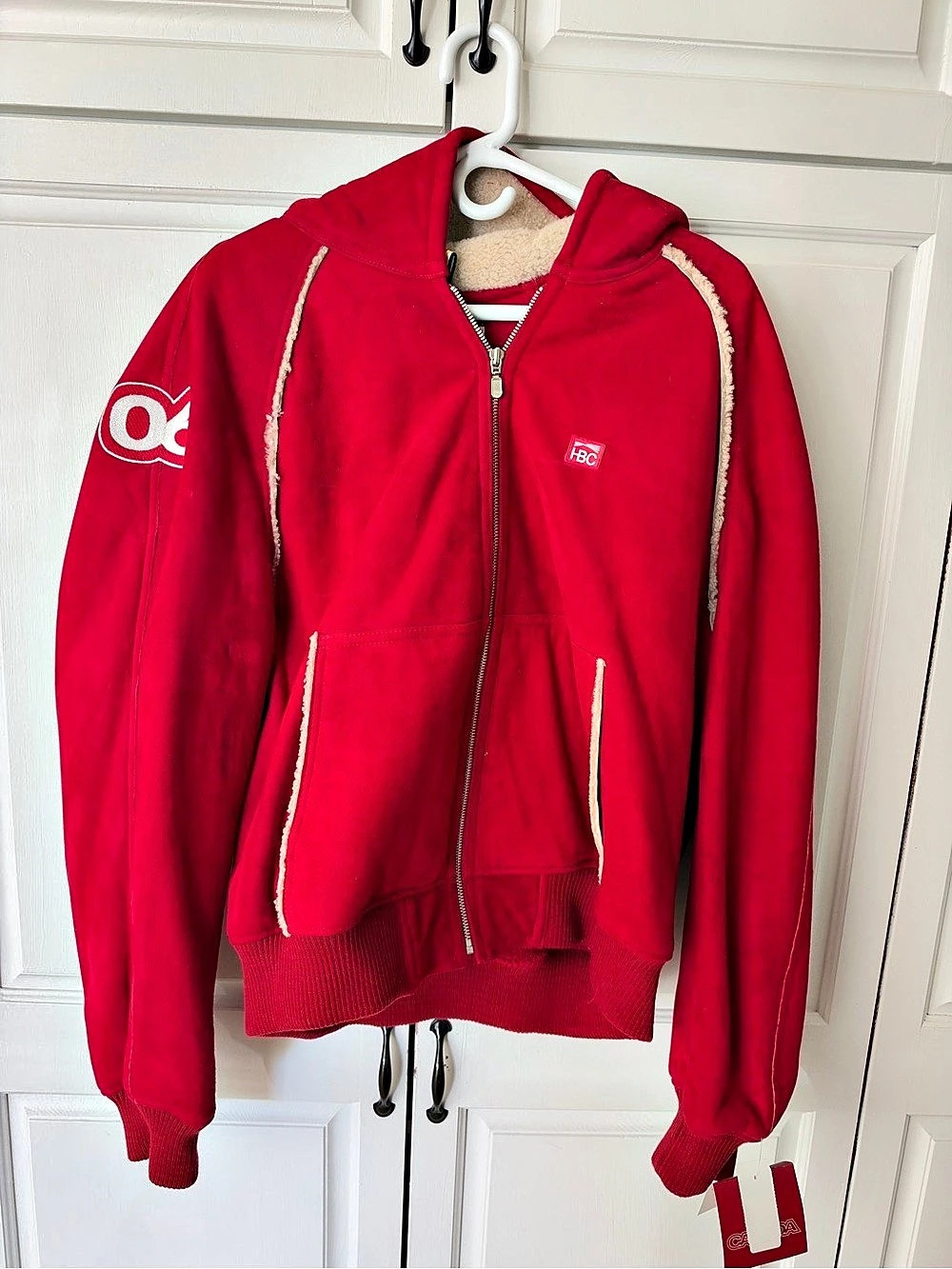 HBC 2006 Olympic Red Genuine Shearling Jacket NWT XL Canada